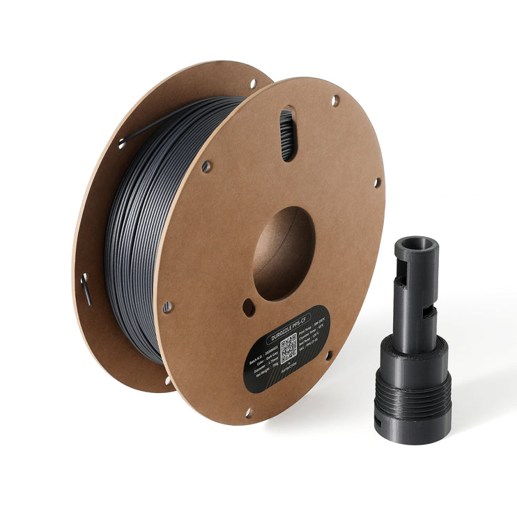 DUROZZLE PPS-CF Filament Black 1.75mm 0.75KG Polyphenylene Sulfide 10% Carbon filled PPS 3D filament has great heat resistance, stable dimension & high rigidity for precision molding